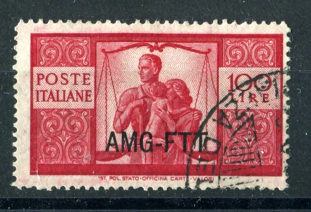 1949 Italy Zone A Amg-Ftt 100 Lire Scott 69 Used Stamp