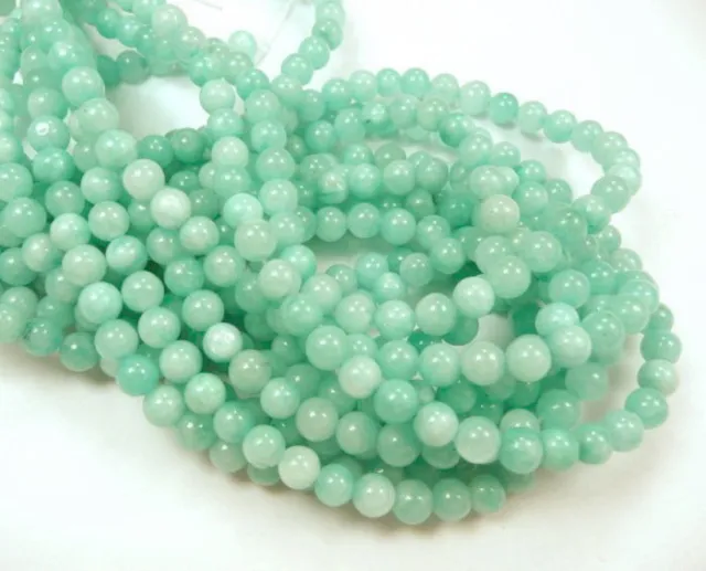 15.5''  Amazonite round &faceted 4 6 8 10 12 14mm gemstone beads blue green dyed