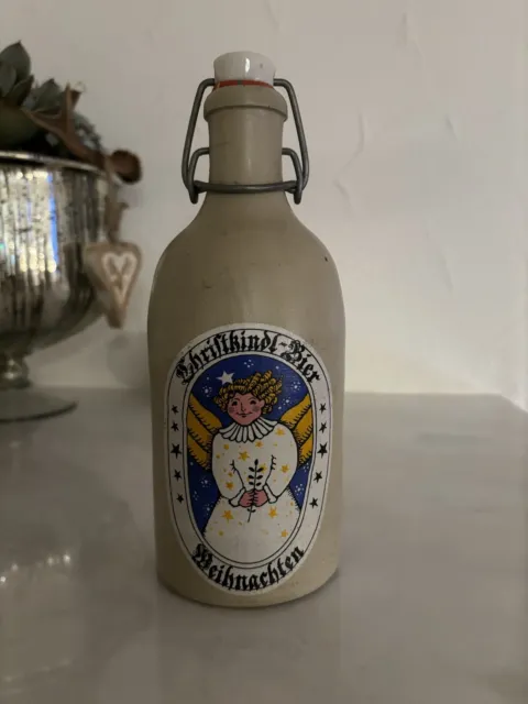 Steingut-Bierflasche 0,5 L Christkindlbier , Deko