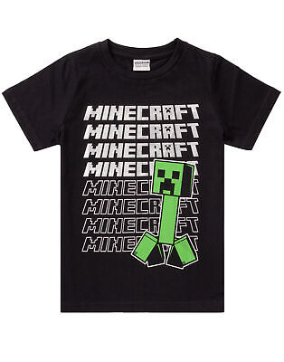 Minecraft Creeper Inside Schwarzes Kurzarm-T-Shirt für Jungen 