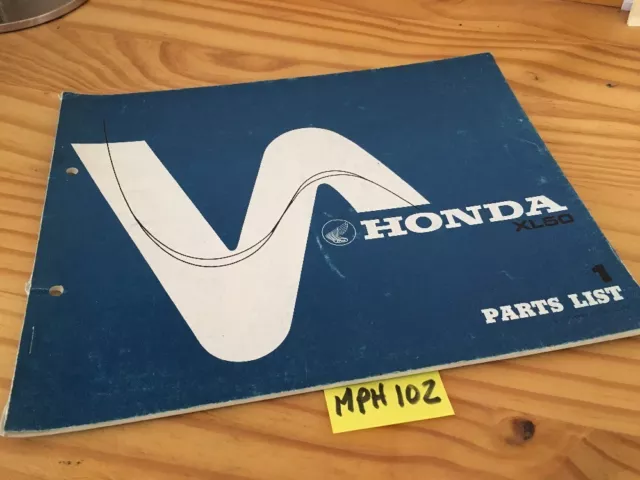 Honda XL50 XL 50 parts list liste catalogue pièce détachée édition 1 77