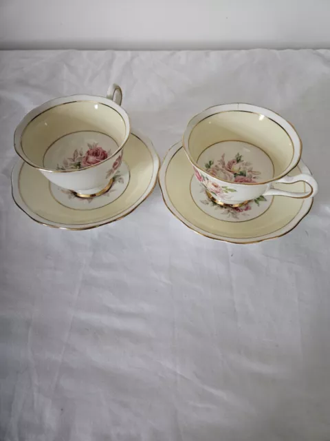 Royal Albert (Milady) 2 X Saucers 2 X Cups Vintage 1950s