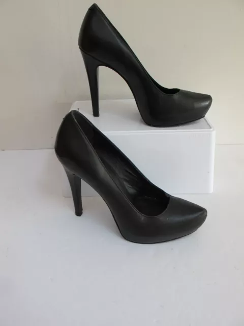 ALDO BLACK LEATHER Court Shoes Stiletto Heel VGC Size 3 £17.50 ...