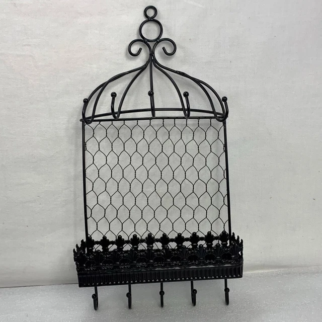 Beautiful Metal Wire 5 Key Holder Letter Basket Rustic Home Decor 10 hooks