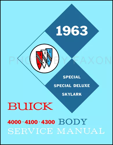 1963 Buick Spécial Et Skylark Corps Atelier Manuel 63 Deluxe Réparation Service