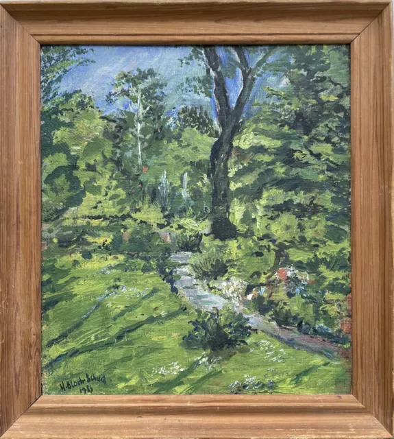 Expresionista Verde Paisaje de Verano Camino Bosque Prado Árbol Pintura Al Óleo