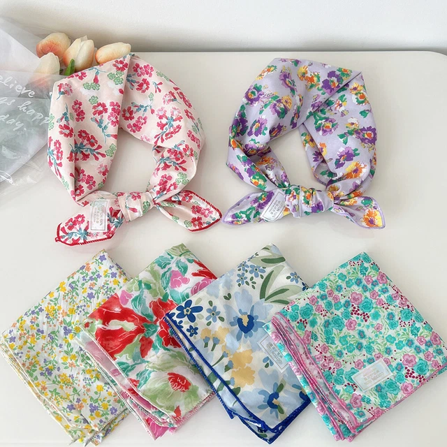 2 Pièces Foulard Carré Rétro 70x70cm - Écharpe Col, Bandeau Cheveux Vintage Pour Femmes Et Filles, Doux Et Léger