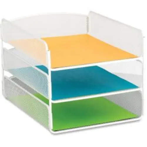 Safco Onyx Letter Tray - 3 Compartment[s] - 3 Tier[s] - 8" Height X 9.3" Width X