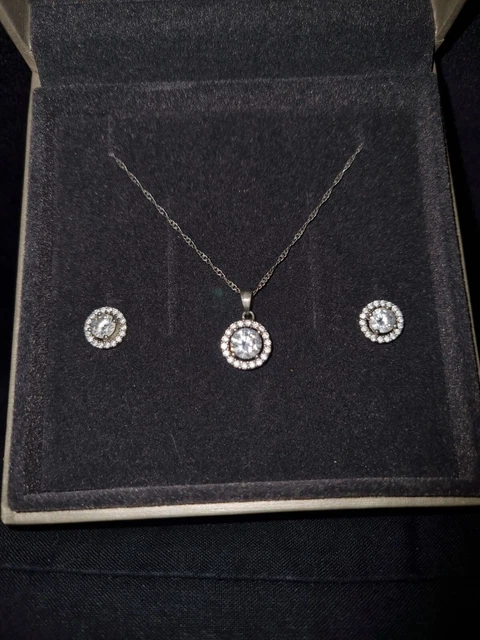 Beautiful Warren James Sterling Silver Necklace & Earrings Set — Antiques  Arena