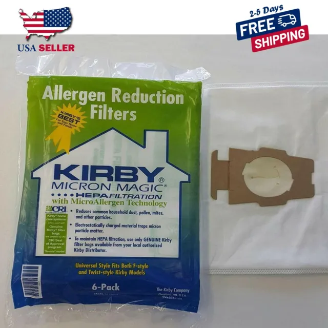 For KIRBY VACUUM BAGS:6 Sentria UNIVERSAL~ F Style MICRON MAGIC Hepa White Cloth