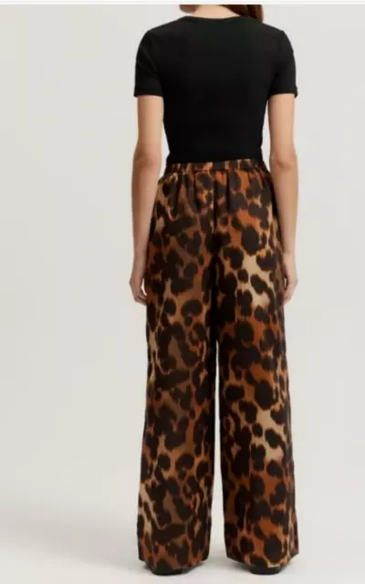 Country Road Leopard Print Wide Leg Pull-On Pants Size 12 NWT 2