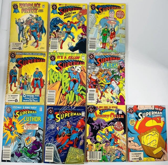 Lot Of 10 Superman Best Of Dc #20-50 Run Blue Ribbon Digest Dc 1982