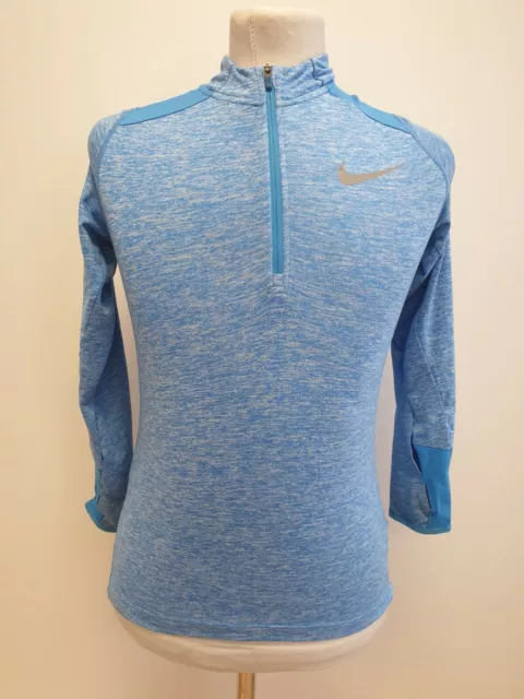 Nn717 Boys Nike Blue Sports 1/4 Zip Sports Top Uk 10-12 Years