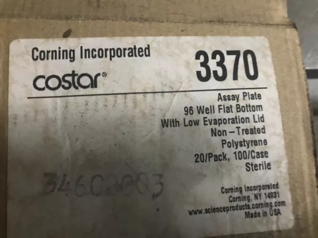3370 Corning Costar 96 well assay plate, flat bottom, w/ low evap lid