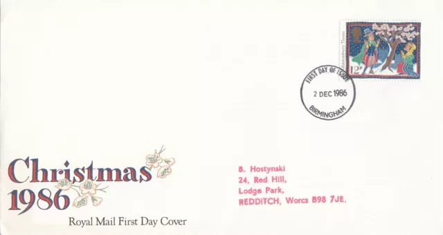 (133923) LIQUIDACIÓN Navidad 12p edición separada GB RM FDC Birmingham 1986