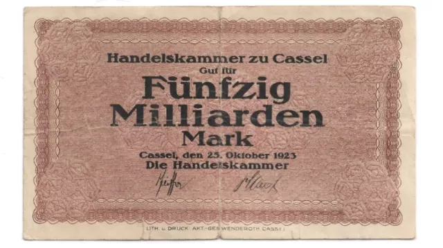 50 Milliarden Mark Notgeld Cassel (4+)