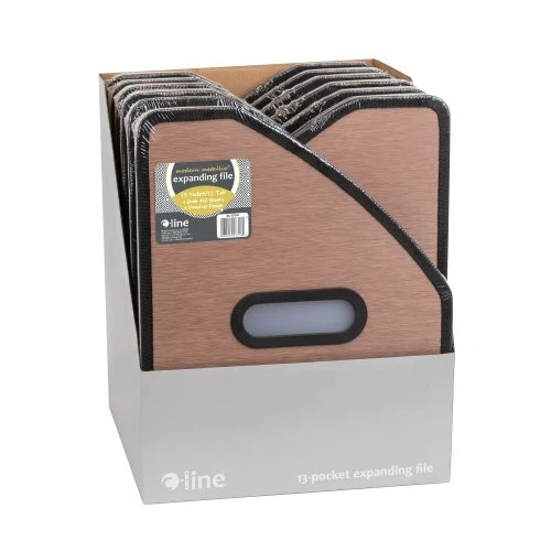C-Line Modern Metallic 13-Pocket Vertical Stand-Up Expanding File, Blackened