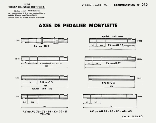 N.O.S boulon fixation axe de frein MOTOBECANE MOTOCONFORT
