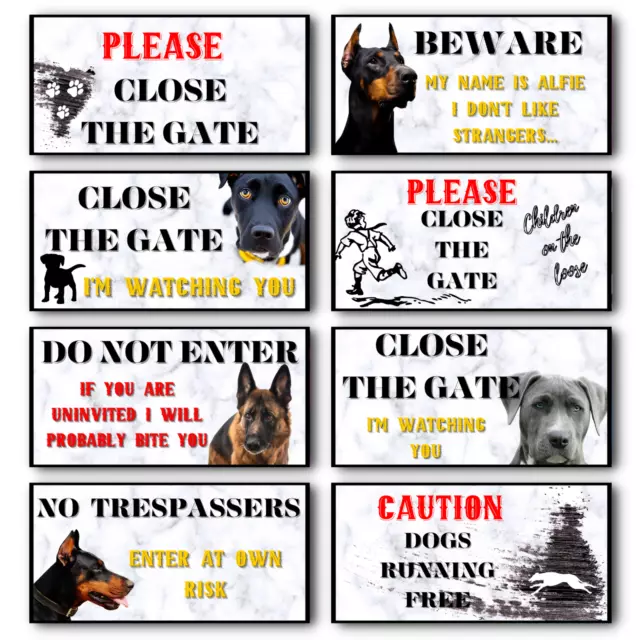Beware of the Dog Sign Home Outdoor Metal Gate Garden Door House Shed Porch Wall