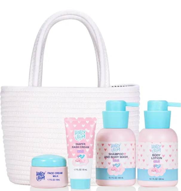 Baby Bath Gift Set, Body Wash Shampoo Body Lotion Baby Face Cream
