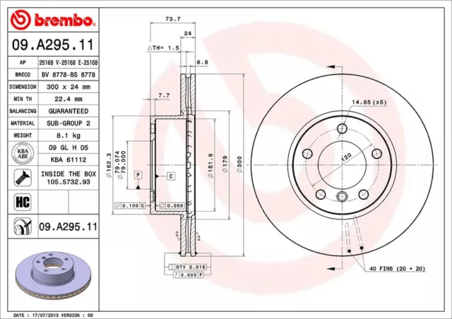 BREMBO BREMSSCHEIBEN BREMSBELÄGE VORNE BMW 3 ER E90 E91 320d 2