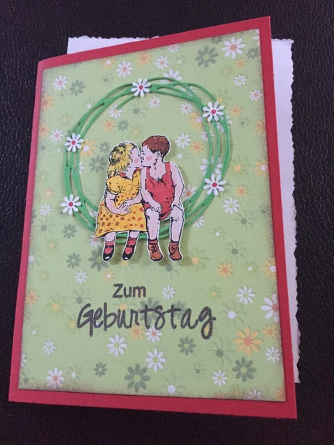DOPPELKARTE KLAPPKARTE 3D Handarbeit DIY Glückwunsch Geburtstag EUR 2