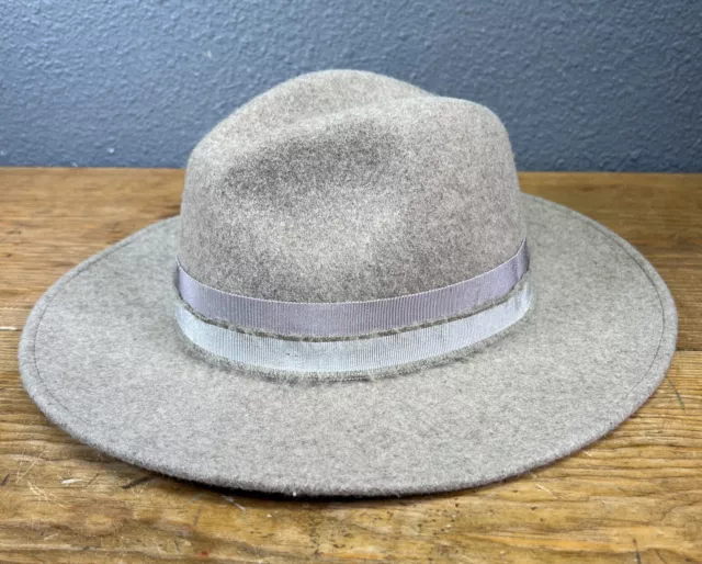 SOLE SOCIETY 100% Wool Wide Brim Double Band Hat One Size 22 In Circumference 3