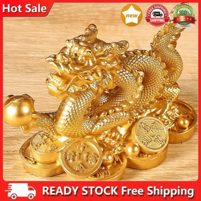 2024 Dragon Figurine Ornament Feng Shui Dragon Statue Good Luck for Home Office