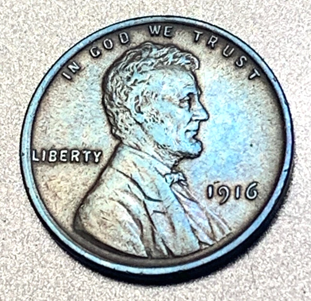 1916P Lincoln Wheat Penny ***EF/AU*** Toned