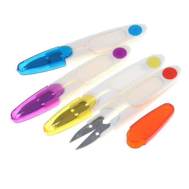 1PC Plastic Handle Sewing Scissors Thread Embroidery Cross-stitch Cutter Scis#w#
