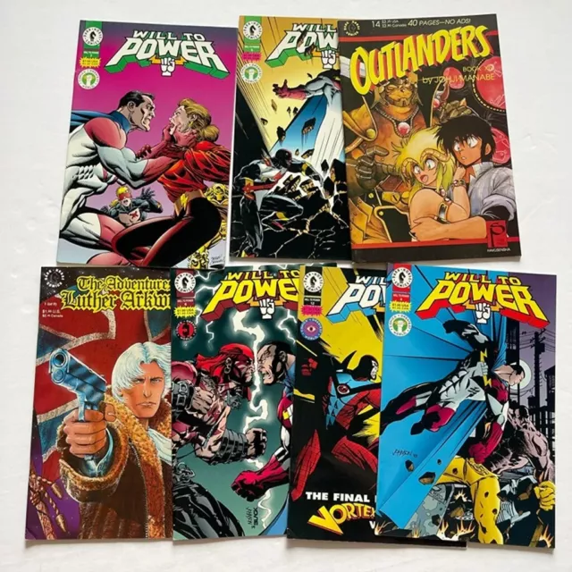 Dark Horse Comic Book Lot Of 7 Will To Power Outlanders Luther Arkwright Mixed