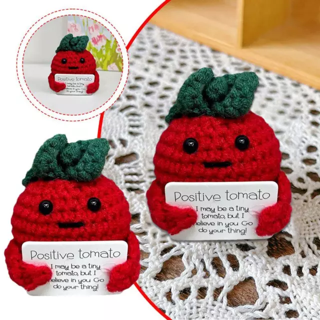POSITIVE KNITTED DOLL With Positive Card Crochet Fruit Toy For Emotional  Support EUR 3,72 - PicClick FR