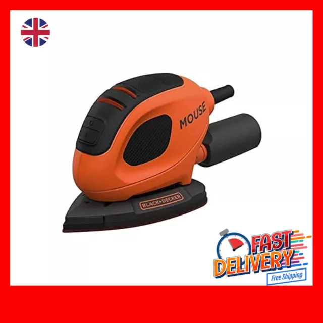 BLACK+DECKER 55 W Detail Mouse Electric Sander with 6 Sanding Sheets, BEW230-GB