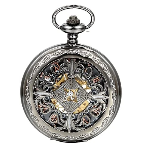 JewelryWe Montre de Poche Gousset Homme-Mécanique Manuel-Romain Chiffre Cadra...