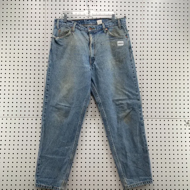 Vintage 90s Levi's 550 Blue Denim Jeans Relaxed Tapered Leg Orange Tab 34x29