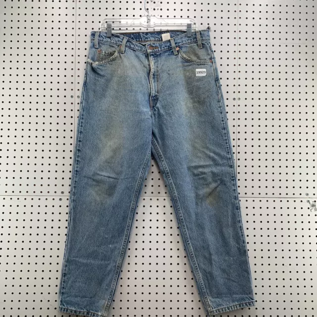 Vintage 90s Levi's 550 Blue Denim Jeans Relaxed Tapered Leg Orange Tab 34x29