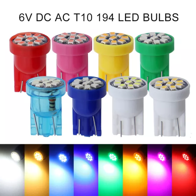 100Pcs DC AC 6V 8V T10 W5W 2825 158 192 168 194 Pinball LED Wedge Light bulbs