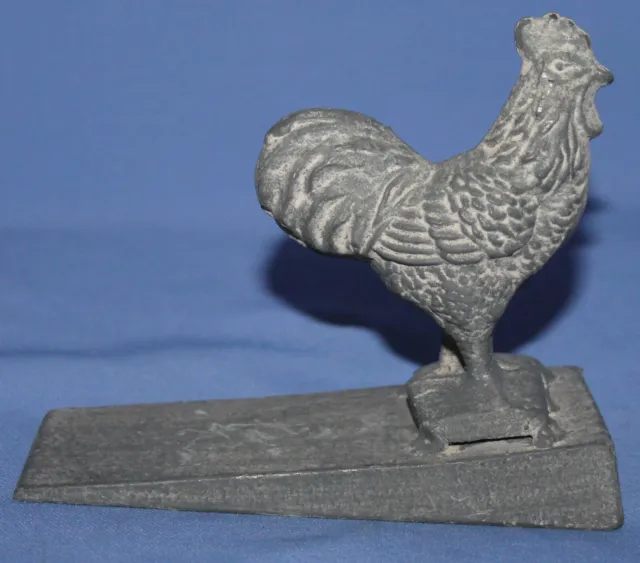 Vintage Hand Made Metal Rooster Statuette Paper Weight