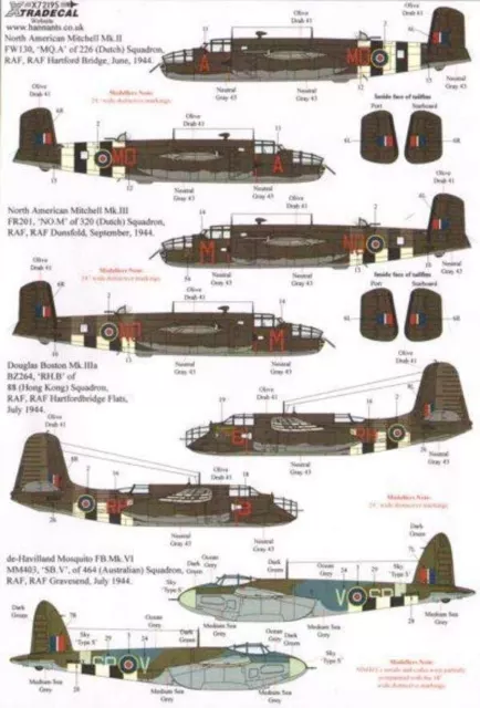 Xtradecal X72195 1/72 D-Day 70th Anniversary Pt 2 RAF Model Decals