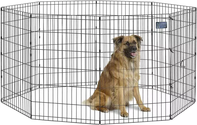 Foldable Metal Dog Exercise Pen / Pet Playpen, 24'W X 36'H