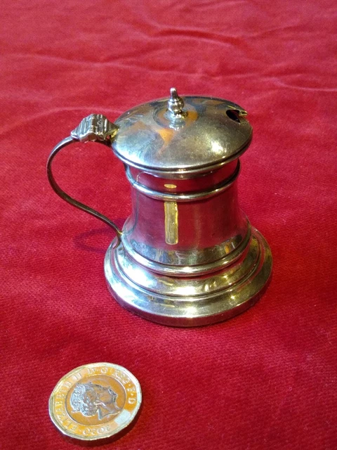 Antique Hallmarked Solid-Silver Mustard Pot