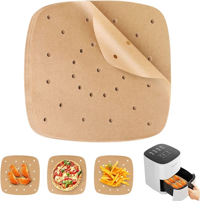 100 Fogli Di Carta Pergamena Perforata Per Friggitrice Ad Aria – Antiaderente, 30x28 Cm, Resistente Al Calore
