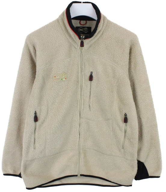 FILA FISI FELPA Uomo S M Cerniera Intera Vintage collo Alto Sherpa