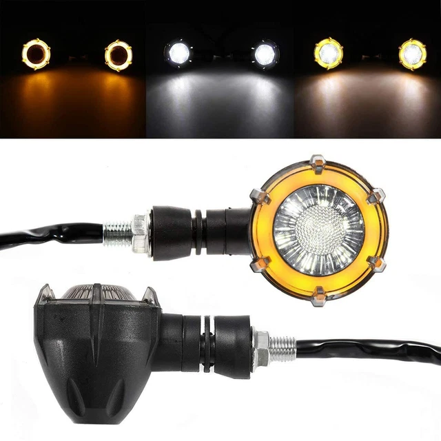 2x Motorcycle LED Bullet Brake Running Turn Signal Tail Light For Bobber Racer