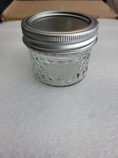 40 Mini Mason Jars Glass Canning Jelly Jars With Regular Lids Silver 4 OZ NEW