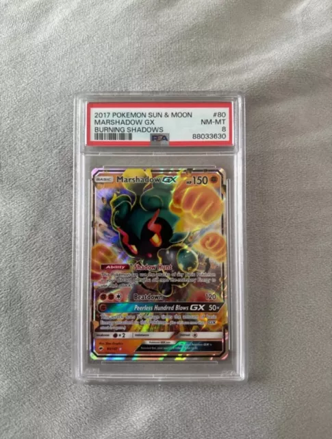 Pokémon Card - 2017 Burning Shadows - Marshadow GX - 80/147 - PSA 8