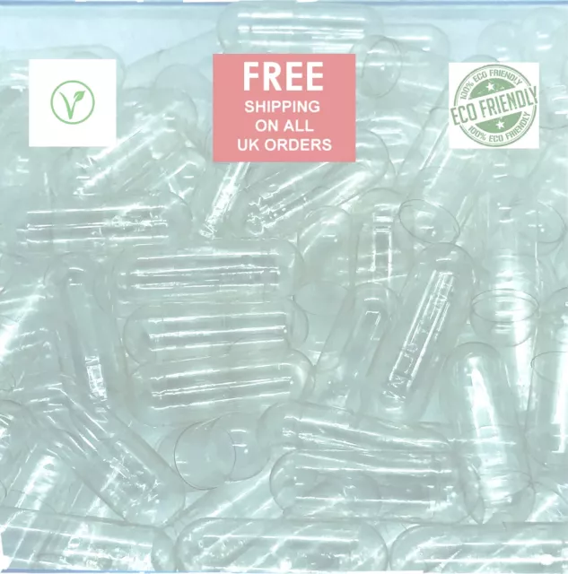Capsule vegane Pullulan trasparenti vuote taglia #0 densità polvere ecologica 300-650 mg