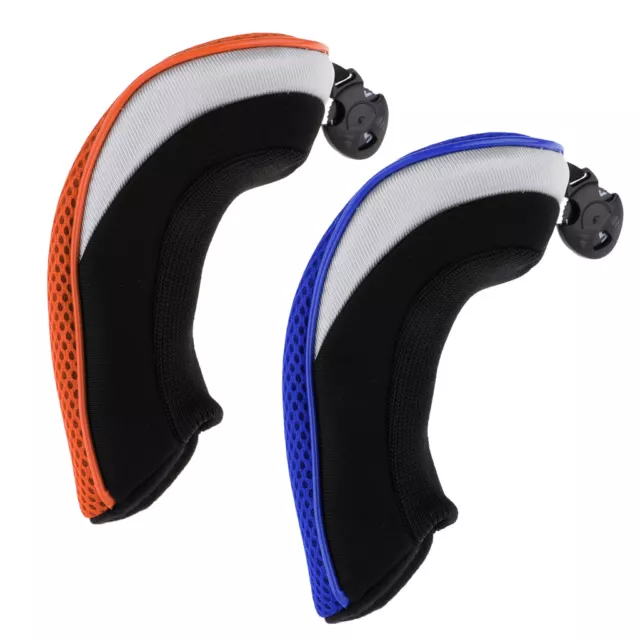 2x Replacement Golf Club Hybrid   Headcover Head Cover Orange & Blue