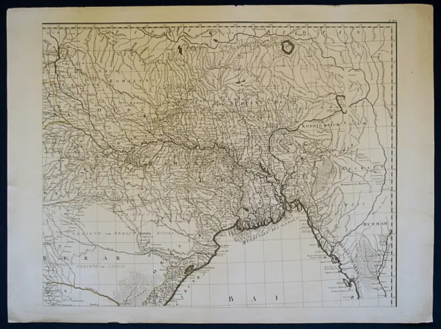 INDIEN riesige vierteilige Landkarte sehr schöner Kupferstich 1788 Original! 3