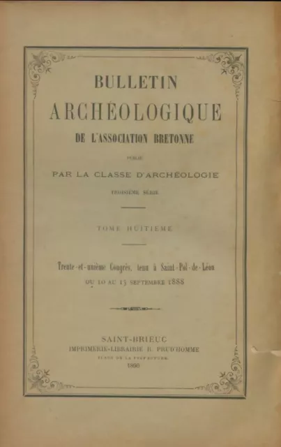 3975098 - Bulletin archéologique de l'association bretonne 3e série Tome VIII -